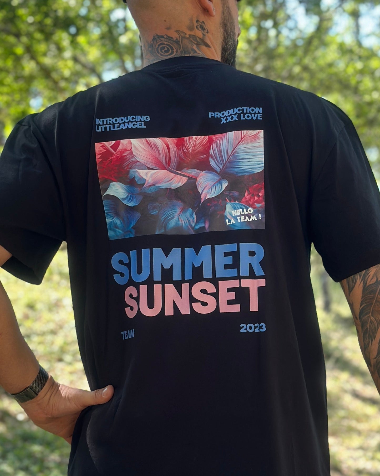 Tee-Shirt Over Size Noir SUMMER SUNSET