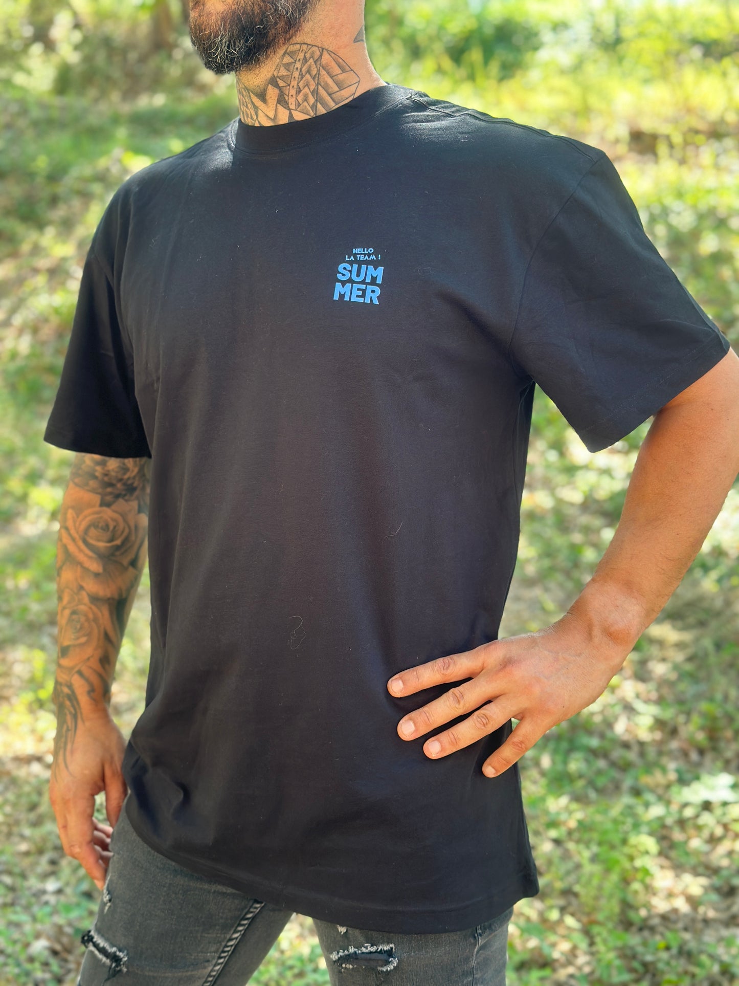 Tee-Shirt Over Size Noir SUMMER SUNSET