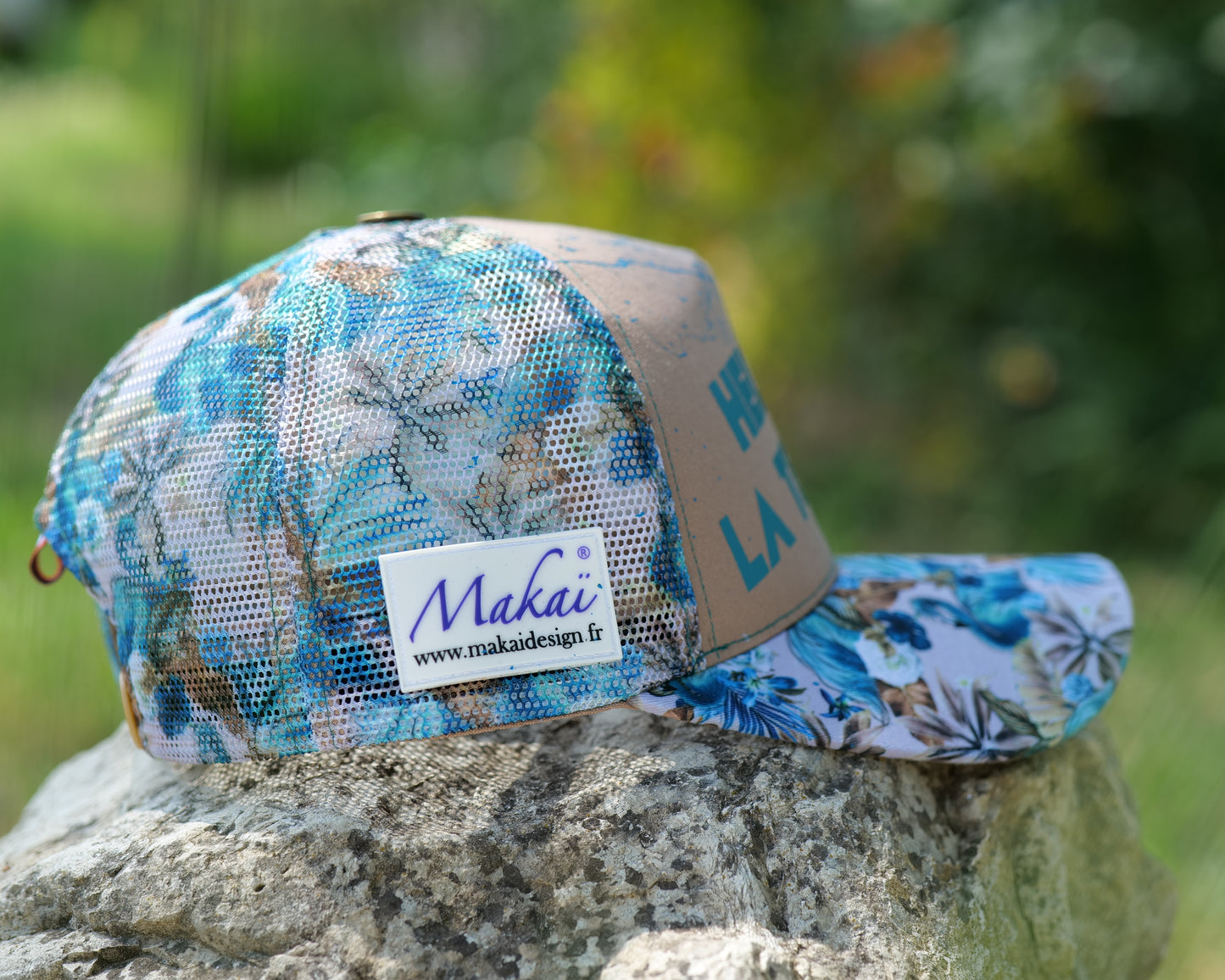 Casquette Collector Bleue Beige HELLO LA TEAM !