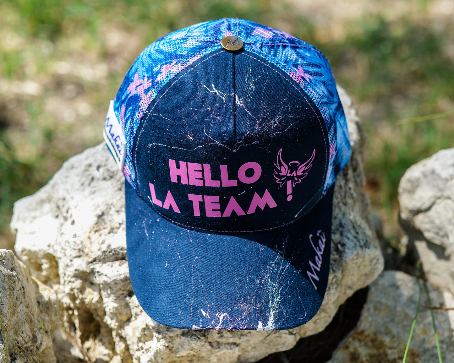 Casquette Collector Rose Bleue HELLO LA TEAM !